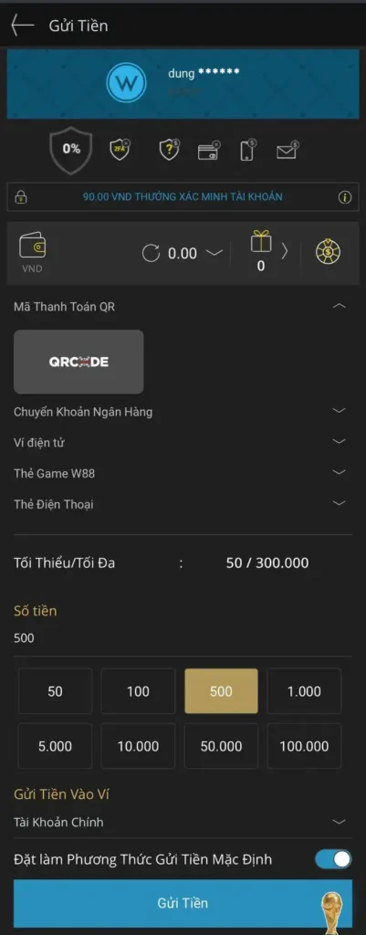 Hướng dẫn gửi tiền W88 cực nhanh chóng với độ bảo mật cao - KEBONI Hướng dẫn gửi tiền W88 cực nhanh chóng với độ bảo mật cao - KEBONI